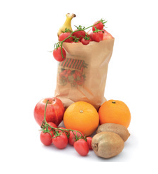 Sac kraft brun fruits imprimés