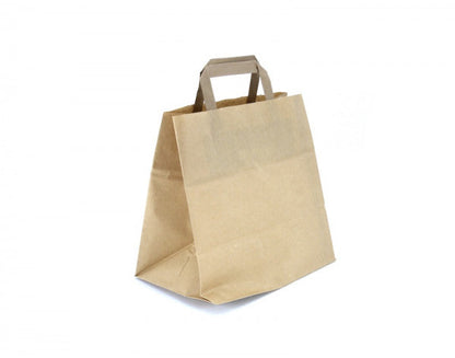 Sac kraft poignée plate renforcée Traiteur 28 x 17 x 29 (250 pcs)
